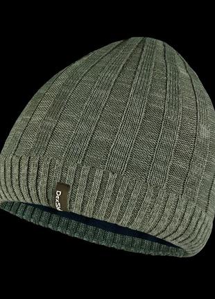 Водонепроницаемая шапка dexshell heathered rib knit beanie (56-58 см) хаки 1tap 1tap