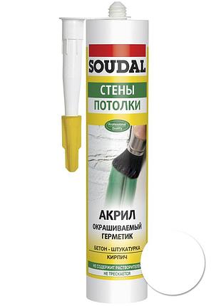 Акрил герметик, що фарбується soudal білий 280 мл