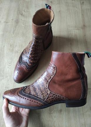 Оригинальные мужские кожаные ботинки  giorgio, италия, hand made, р.42.