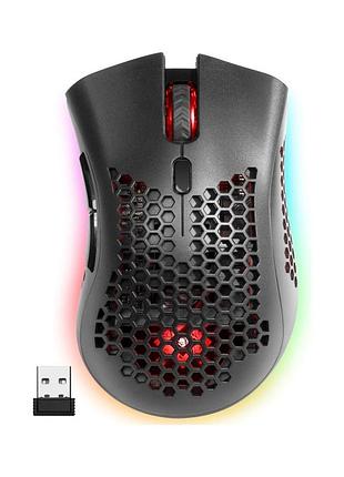 Беспроводная игровая мышь defender warlock gm-709l rgb (2400dpi) 8-кнопок черная 1tap