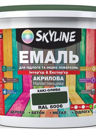 Емаль для підлоги skyline хакі-олива ral 6006 10 л