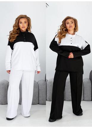 Спортивный прогулочный брючный костюм-двойка