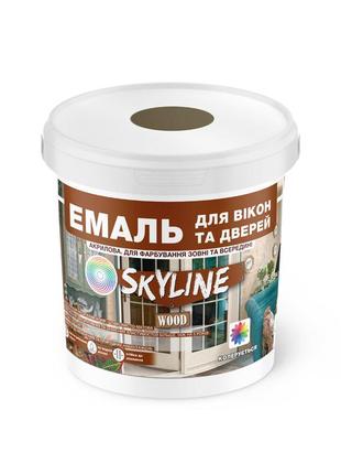 Емаль акрилова для вікон та дверей skyline wood жовто-коричнева ral 8008 0.4 л