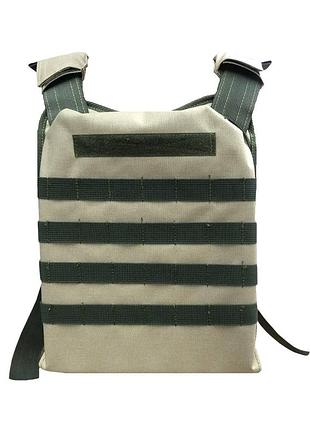 Плитоноска тактическая со стропами molle под плиты 25х30 со смягчающими подушками (бежевый) 1tap