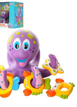 Детская игрушка для купания осьминог aq 0001 с кольцебросом 1tap