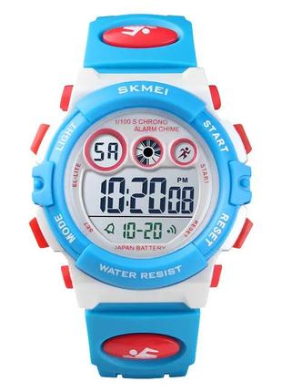 Детские спортивные наручные часы skmei 1451 белый с голубым 1tap 1tap