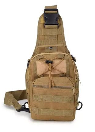 Тактическая армейская сумка через плечо хаки 1tap 1tap