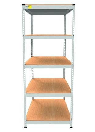 Металлический стеллаж emby light series (размер 1800х600x600мм) 5 полок дсп до 100кг белый 1tap 1tap