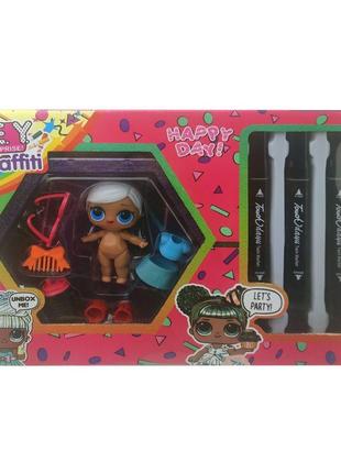 Детская кукла "l.q.l" ey2413 с маркерами (блондинка в голубом платье) 1tap