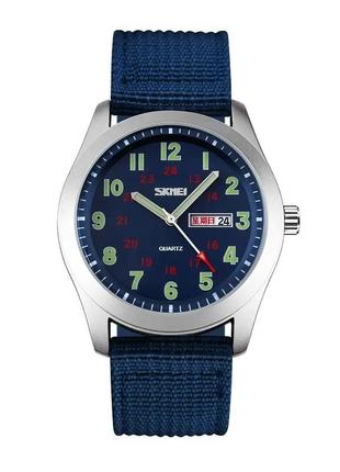 Мужские наручные классические часы skmei 9112 (синий) 1tap