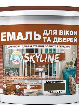 Эмаль акриловая для окон и дверей skyline wood коричневая ral 8017 10 л