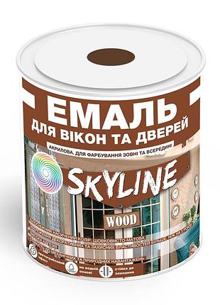 Емаль акрилова для вікон та дверей skyline wood коричнева ral 8017 0.75 л