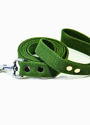 Брезентовий повідець для собак х/б стрічка (ширина 30 мм довжина 400 см) з карабіном