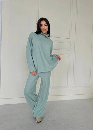 Стильный теплый костюм вязаный 3 цвета