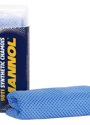 Штучна замша для мийки та полірування серветка в тубі mannol synthetic chamois mn9811