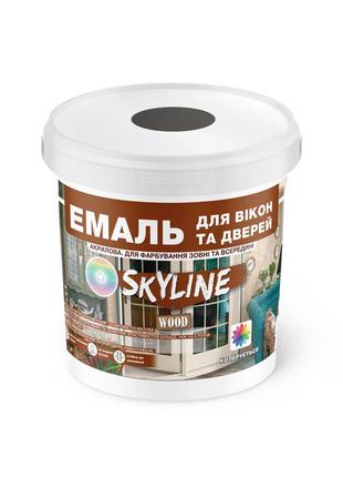Емаль акрилова для вікон та дверей skyline wood графітова ral 7024 0.4 л