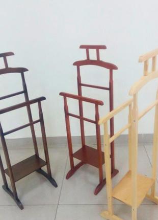 Вешалка напольная деревянная для одежды с полкой для обуви 115х45х36 ольха светлая.