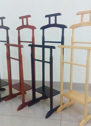 Вешалка напольная деревянная для одежды с полкой для обуви 115х45х36 ольха светлая.