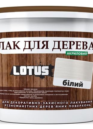 Цветной лак для дерева lotus глянец белый 3 л