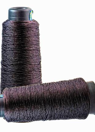 Капронова взуттєва нитка 1.2 мм  tex №385 чорна 450 гр (великий конус) 650 м
