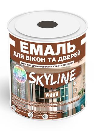 Емаль акрилова для вікон та дверей skyline wood графітова ral 7024 0.75 л