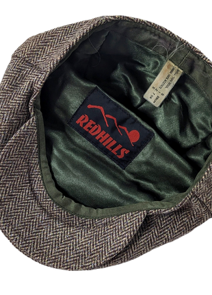 Redhills vintage herringbone винтажная твидовая кепка жиганка англия2 фото