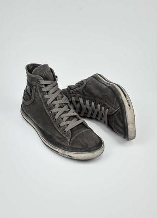 Diesel grey solid mid-top дизель кеды серые 43