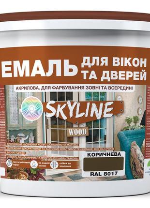 Емаль акрилова для вікон та дверей skyline wood коричнева ral 8017 3 л