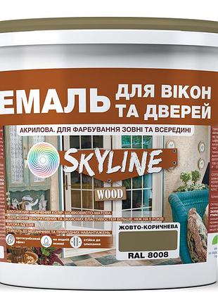 Емаль акрилова для вікон та дверей skyline wood жовто-коричнева ral 8008 3 л