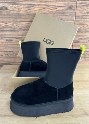 Ugg classic dipper black удобные зимние угги