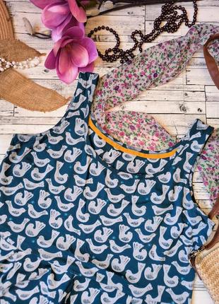 Трикотажное платье миди с птицами птицы птички грузовое3 фото