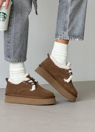 Сноубутси на шнурівці з хутром тедді жіночі