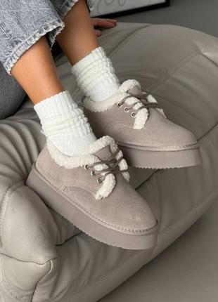 Сноубутси на шнурівці з хутром тедді жіночі