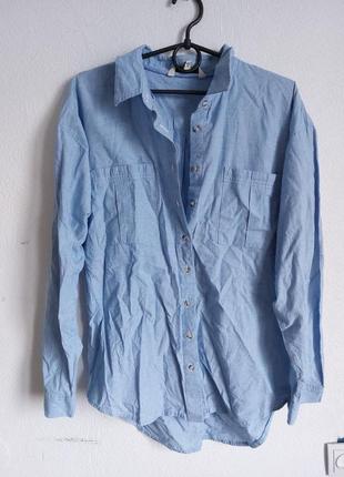 Натуральная рубашка с кармашками
