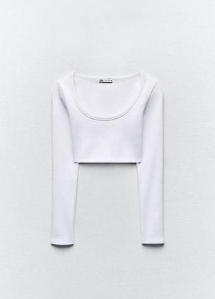 Zara топ коттоновый 95% коттон 5% эластан