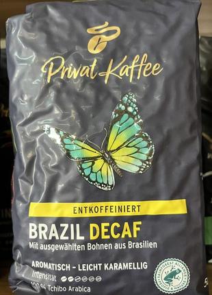 Кава в зернах tchibo privat kaffee brazil decaf 0,5 кг без кофеїну