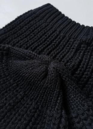 Шапка шерсть woolmark женская длинная шерстяная шапка чулок чёрная базовая шапка бини3 фото