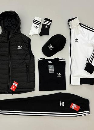 Набір adidas: жилет-кофта-штани-футболка-кепка-шкарпетки 2 пари🔥1 фото