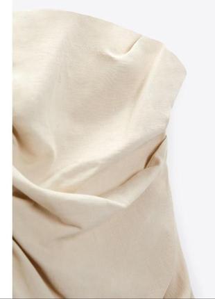 Платье бюстье бежевое мини с драпировкой  zara8 фото