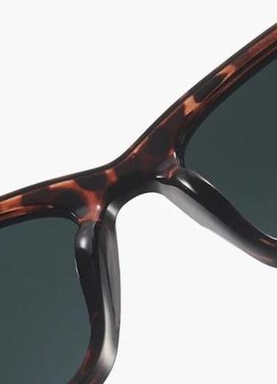 Солнцезащитные леопардовые очки с черными линзами3 фото