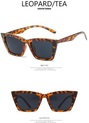 Солнцезащитные леопардовые очки с черными линзами2 фото