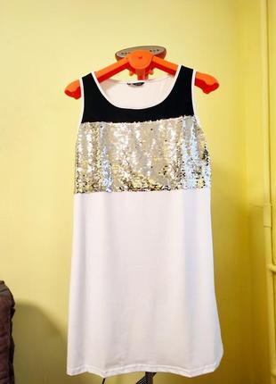 Shein. англия. в наличии. платье в блочном дизайне с серебристыми пайетками.3 фото