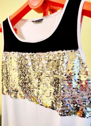 Shein. англия. в наличии. платье в блочном дизайне с серебристыми пайетками.7 фото