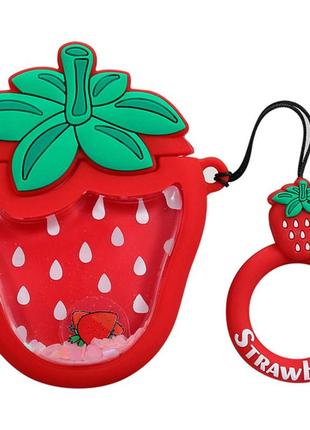 Силиконовый футляр fruits series with sparkles & water для наушников airpods 1/2 + кольцо