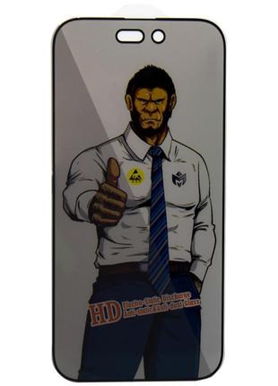 Защитное стекло privacy 5d anti-static (тех.пак) для apple iphone 15 pro max (6.7")