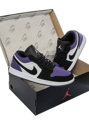 Кроссовки nike air jordan 1 retro low 'violet'6 фото