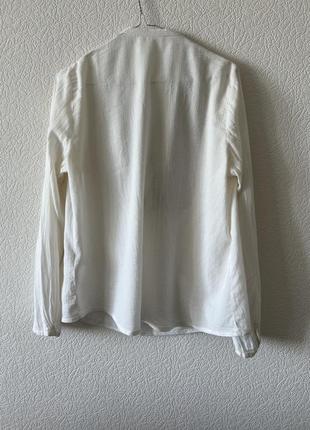 Белая молочная рубашка, блуза, рубашка с золотыми пайетками la redoute4 фото