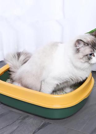 Туалет лоток для кошек с лопаткой taotaopets 225501 46*38*13 см green5 фото