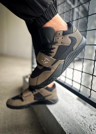 Кроссовки мужские travis scott x jordan jumpman jack "dark mocha"
