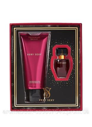 Подарунковий набір very sexy з люксової колекції victoria's secret (міні парфуми + крем для тіла)
